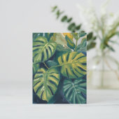 Monstera Verlasst botanische Pflanze Malerei Postkarte (Stehend Vorderseite)