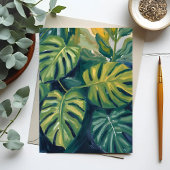 Monstera Verlasst botanische Pflanze Malerei Postkarte