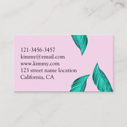 Monstera Visitenkarte (Rückseite)