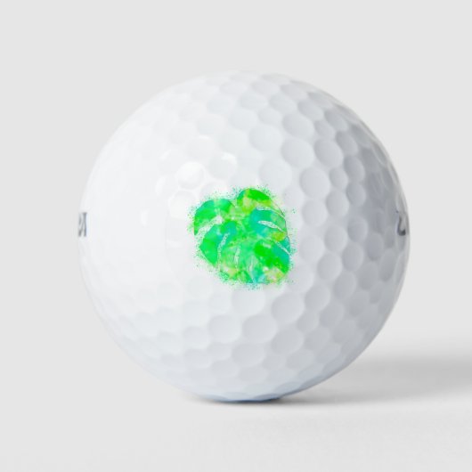 Monstera Watercolor Golfball (Vorderseite)