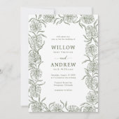 Monstera Wedding Einladung (Vorderseite)