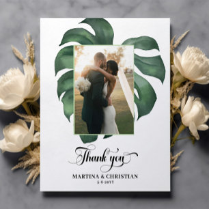 Monstera Wedding Flat Danke Karte