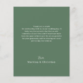 Monstera Wedding Flat Danke Karte (Rückseite)