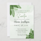 Monstera Wedding Shower Invitation Tropical Green Einladung (Vorderseite)