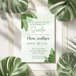 Monstera Wedding Shower Invitation Tropical Green Einladung
