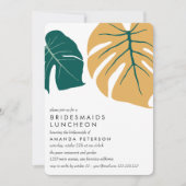 Monstera Yellow | Bridesmaids Luncheon Wedding Einladung (Vorderseite)