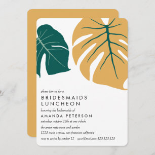 Monstera Yellow   Bridesmaids Luncheon Wedding Einladung