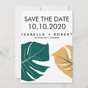 Monstera Yellow Hochzeitsstichtag speichern Save The Date