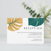 Monstera Yellow | WEDING-Empfangsbestätigung Begleitkarte (Stehend Vorderseite)