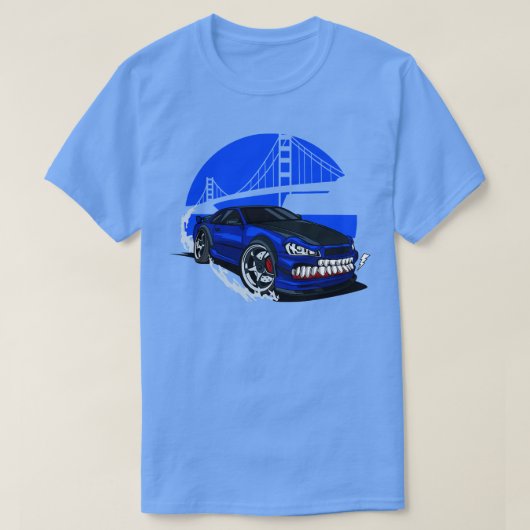 Monsterblauer Driftwagen T-Shirt (Design vorne)