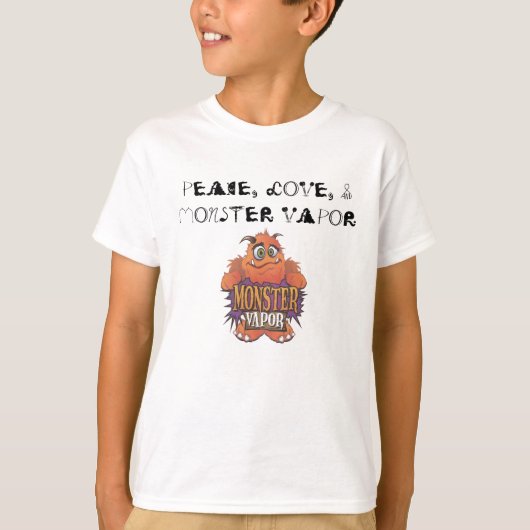 Monsterdampf, FRIEDEN, LIEBE u. MONSTER-DAMPF T-Shirt (Vorderseite)