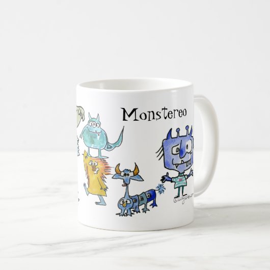 Monstereo Seven Cartoon Monstars Kaffeetasse (VorderseiteRechts)