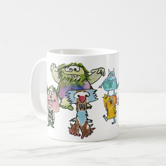 Monstereo Seven Cartoon Monstars Kaffeetasse (Vorderseite Links)