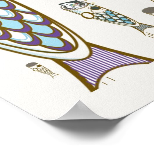 Monsterfische im tiefen Ozean essen Ramen Noodle P Poster (Ecke)