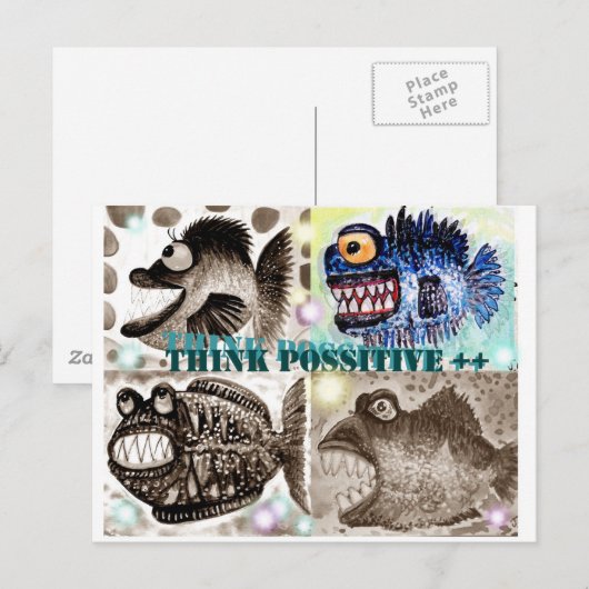 Monsterfischgruppe Postkarte (Vorne/Hinten)