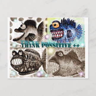 Monsterfischgruppe Postkarte