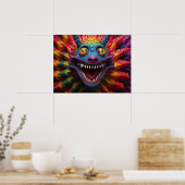 Monstergesicht in Regenbogenfarben Poster (Küche)