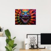 Monstergesicht in Regenbogenfarben Poster (Heimbüro)