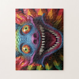 Monstergesicht in Regenbogenfarben Puzzle