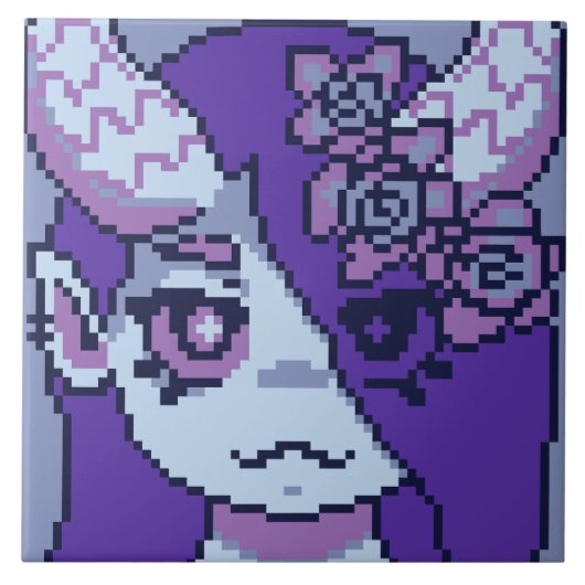 Monstergirl Purple  Fliese (Vorderseite)