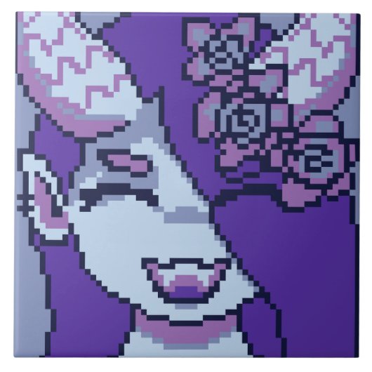 Monstergirl Purple smile Fliese (Vorderseite)