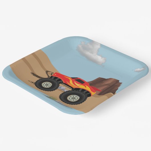 Monsterräder, orange, gelb, rot, Teller (Gewinkelt)