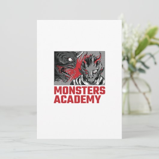 MONSTERS ACADEMY EINLADUNG (Stehend Vorderseite)