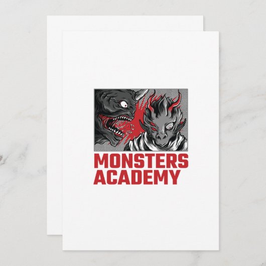 MONSTERS ACADEMY EINLADUNG (Vorne/Hinten)