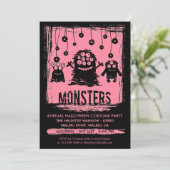 Monsters alljährliche Halloween-Party Einladung (Stehend Vorderseite)