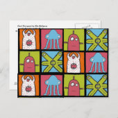 Monsters b, Monster b, Monster b, Monster b, Monst Postkarte (Vorne/Hinten)