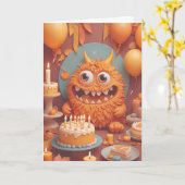 Monster's Birthday Bash Karte (Gelbe Blume)