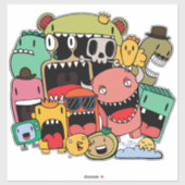 Monsters Boys Niedlich Beängstigende Graf Street V Aufkleber (Blatt)