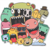 Monsters Boys Niedlich Beängstigende Graf Street V Aufkleber (Vorderseite)