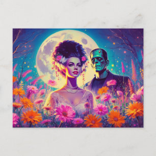 Monsters Hochzeit Danke Postkarte