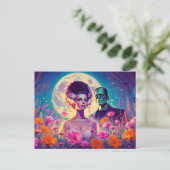 Monsters Hochzeit Danke Postkarte (Stehend Vorderseite)