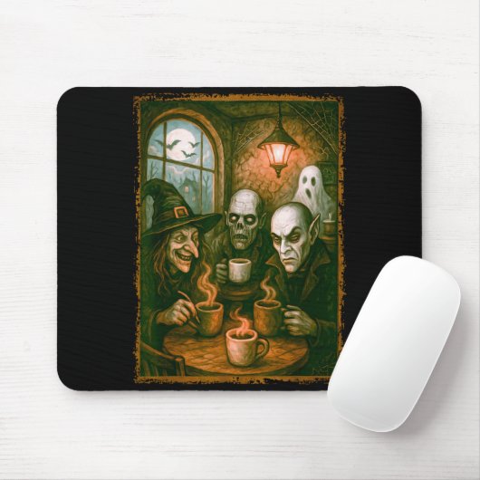 Monsters In Coffee Shop Coffee Lovers Barista Hall Mousepad (Mit Mouse)
