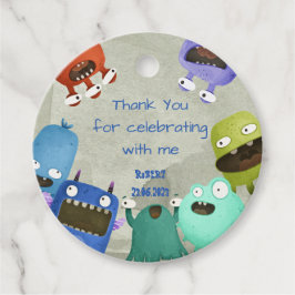 Monsters Kindergeburtstag danke Geschenkanhänger
