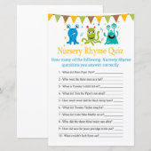 Monsters Kinderzimmer Rhyme Quiz Babyduschenspiel (Vorne/Hinten)