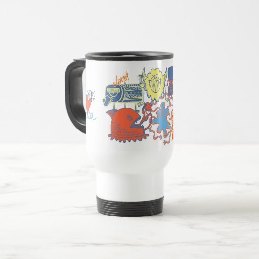 Monsters Love Tea Travel Mug Reisebecher (Vorderseite Links)