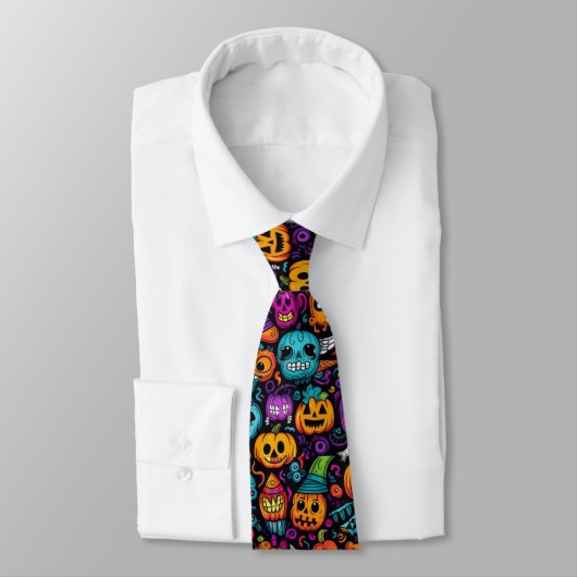 Monsters Pattern Neck Tie Krawatte (Gebunden)