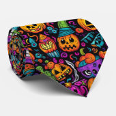 Monsters Pattern Neck Tie Krawatte (Gerollt)