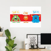 Monsters Trick-or-Leckerei-Poster Poster (Heimbüro)