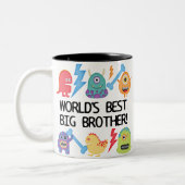 Monsters World Best Big Brother Zweifarbige Tasse (Links)