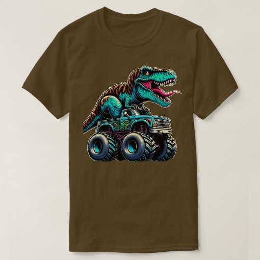 MonsterTruck Funny Design Riding T Rex Lover Anima T-Shirt (Design vorne)