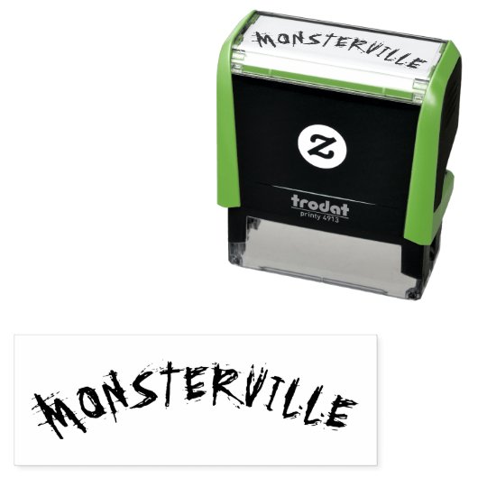" MONSTERVILLE " HALLOWEEN HORROR FUN MONSTER WORT PERMASTEMPEL (Beispiel)