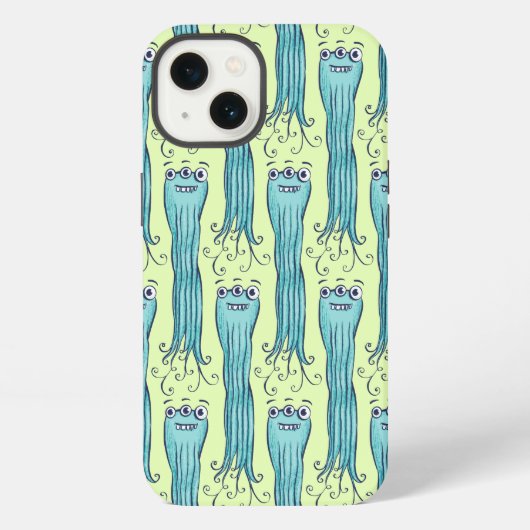 Monsterzeichen der niedlichen Octopus-Alien iPhone Hülle (Rückseite)