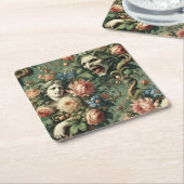 Monstres au Paradis – Gothic Victorian Rechteckiger Pappuntersetzer (angewinkelt)