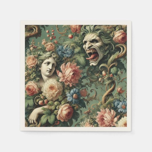 Monstres au Paradis - Gotisch Viktorianisch Serviette (Vorderseite)
