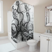 Monströse Oktopusangriffe auf ein Schiff Duschvorhang (Beispiel)