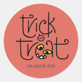 Monströse Trick-oder-Leckerei-Aufkleber - orange Runder Aufkleber